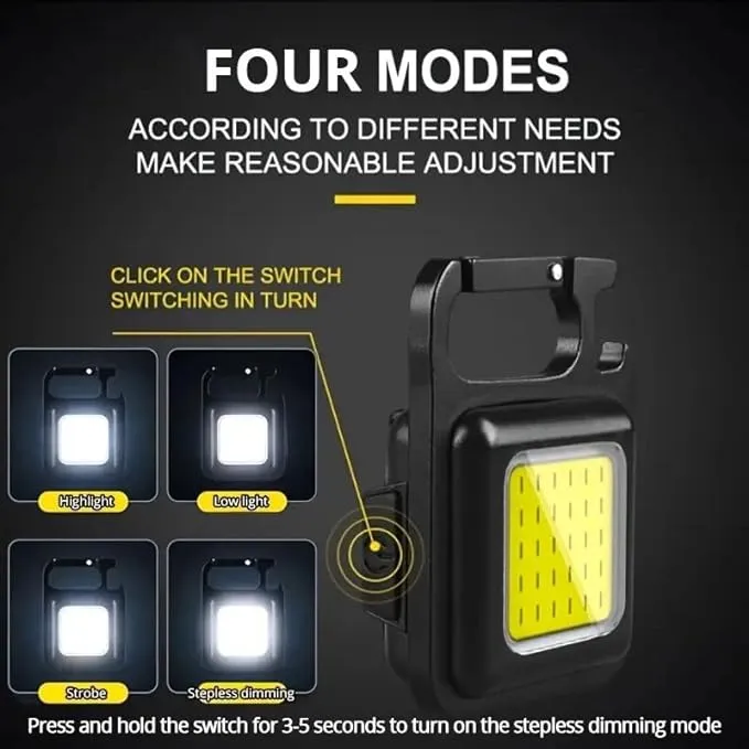10 Pack COB Mini LED Flashlight Keychain Light, Multifunctional Portable Bright Small EDC Rechargeable LED Flash Light, USB Charging Work Lights for Camping, Outdoor, Fishing, Emergencies