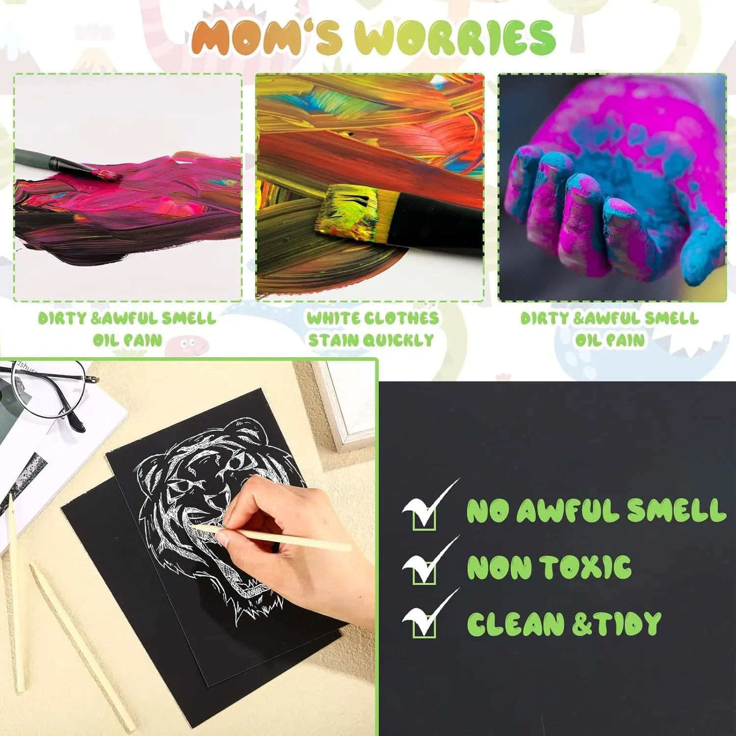 100 Pieces Scratch Paper Art Set Craft Kits Black Coated Scratchboard Black Scratch Off Paper with Wooden Stylus for Valentine‘s Day Gifts Birthday Party Supplies
