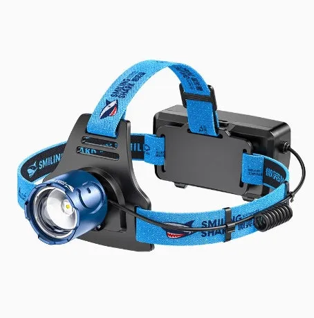100000lumens M60 Laser Light 4 Lens Zoom Alloy Headlight Built-in 2Pcs Rechargeable Battery Waterproof Super Bright Long Range