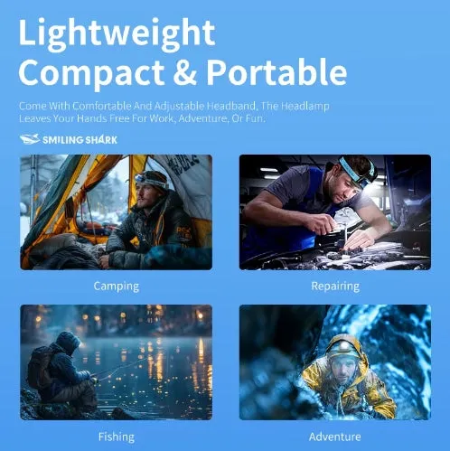 100000lumens M60 Laser Light 4 Lens Zoom Alloy Headlight Built-in 2Pcs Rechargeable Battery Waterproof Super Bright Long Range