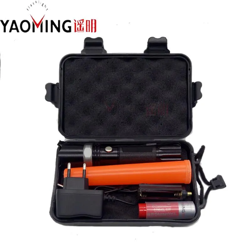 1000Lm CREE Q5 waterproof directing traffic wand torch lamp zoomable tactical police flashlight 18650 battery charger camping