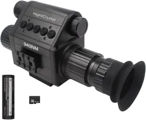 1080p Tactical Hunting Night Vision Scope Video Camera Monocular DVR with Built-in Infrared IR Flashlight OLED HD Screen Display with Adjustable Crosshairs Digital Zoom