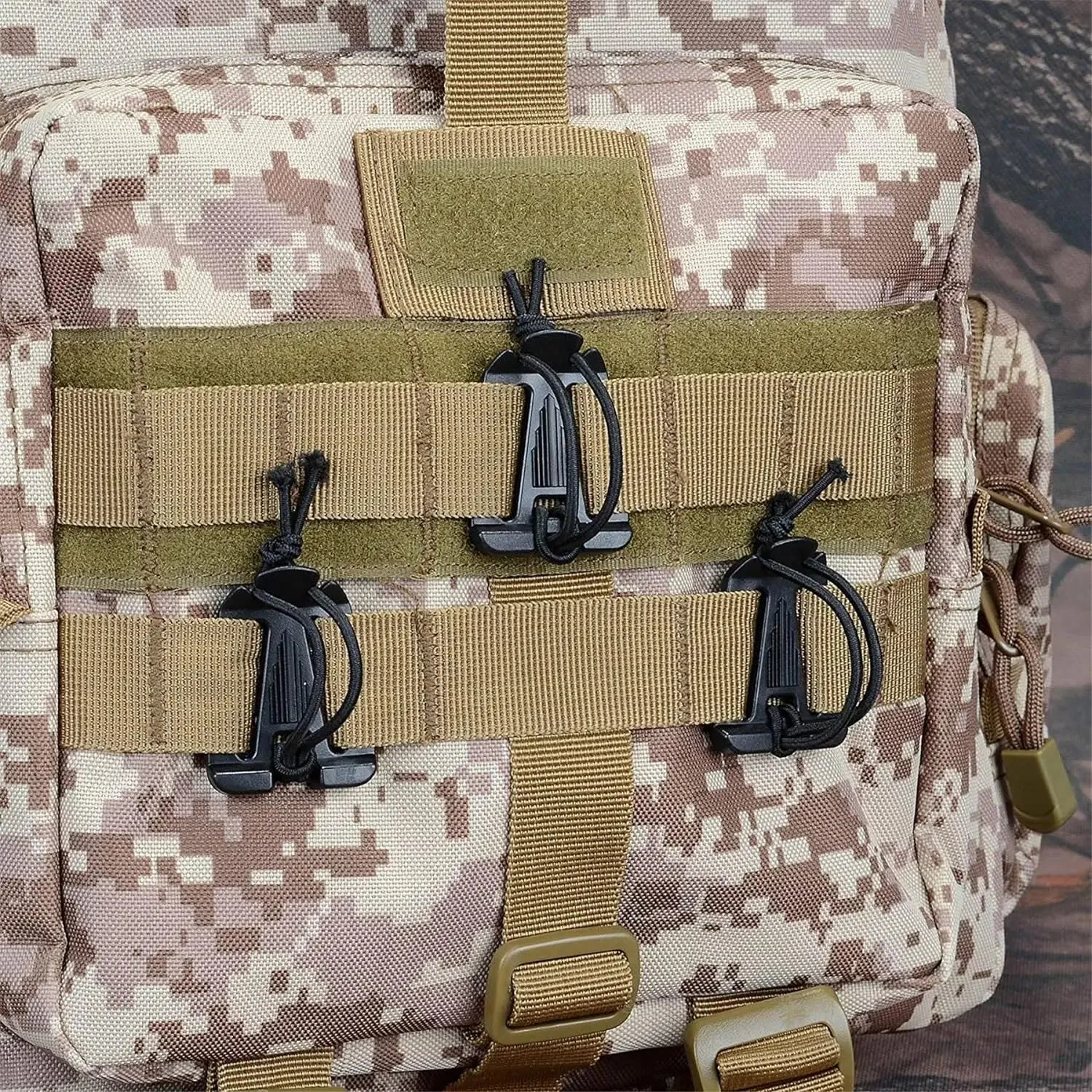 10PCS Molle Attachment Clips – Molle Web Dominators Elastic Strap Tactical Gear