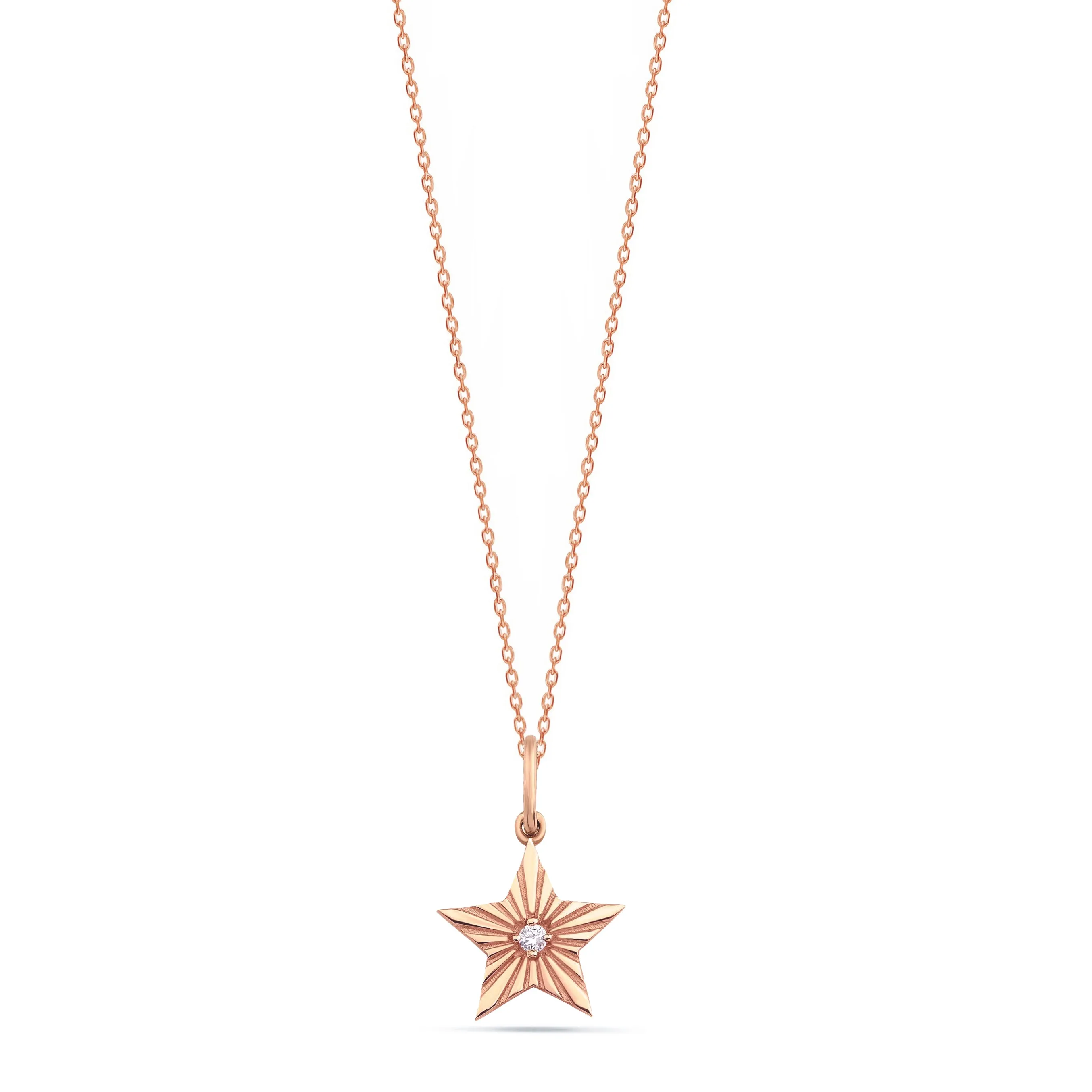 14K Gold Tiny Diamond Starburst Necklace