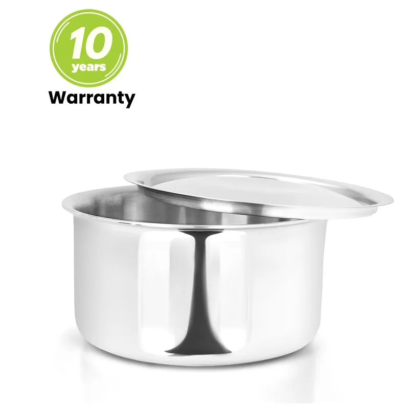 1.7L Allo CookSafe TriPly Tope | Stainless Steel | With Stainless Steel Lid | Induction Friendly | Naturally Non-stick | 16cm