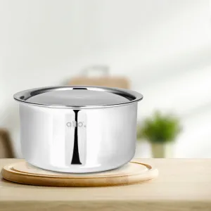 1.7L Allo CookSafe TriPly Tope | Stainless Steel | With Stainless Steel Lid | Induction Friendly | Naturally Non-stick | 16cm