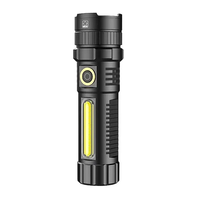 1pc LED Tactical Flashlight 90000 High Lumen, Magnetic Rechargeable Flashlight with COB Work Light, XHP70.2 Super Bright LED, Zoomable, Waterproof, 4 Modes Best LED Flash Lights for Camping, Emergency