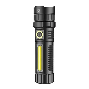 1pc LED Tactical Flashlight 90000 High Lumen, Magnetic Rechargeable Flashlight with COB Work Light, XHP70.2 Super Bright LED, Zoomable, Waterproof, 4 Modes Best LED Flash Lights for Camping, Emergency