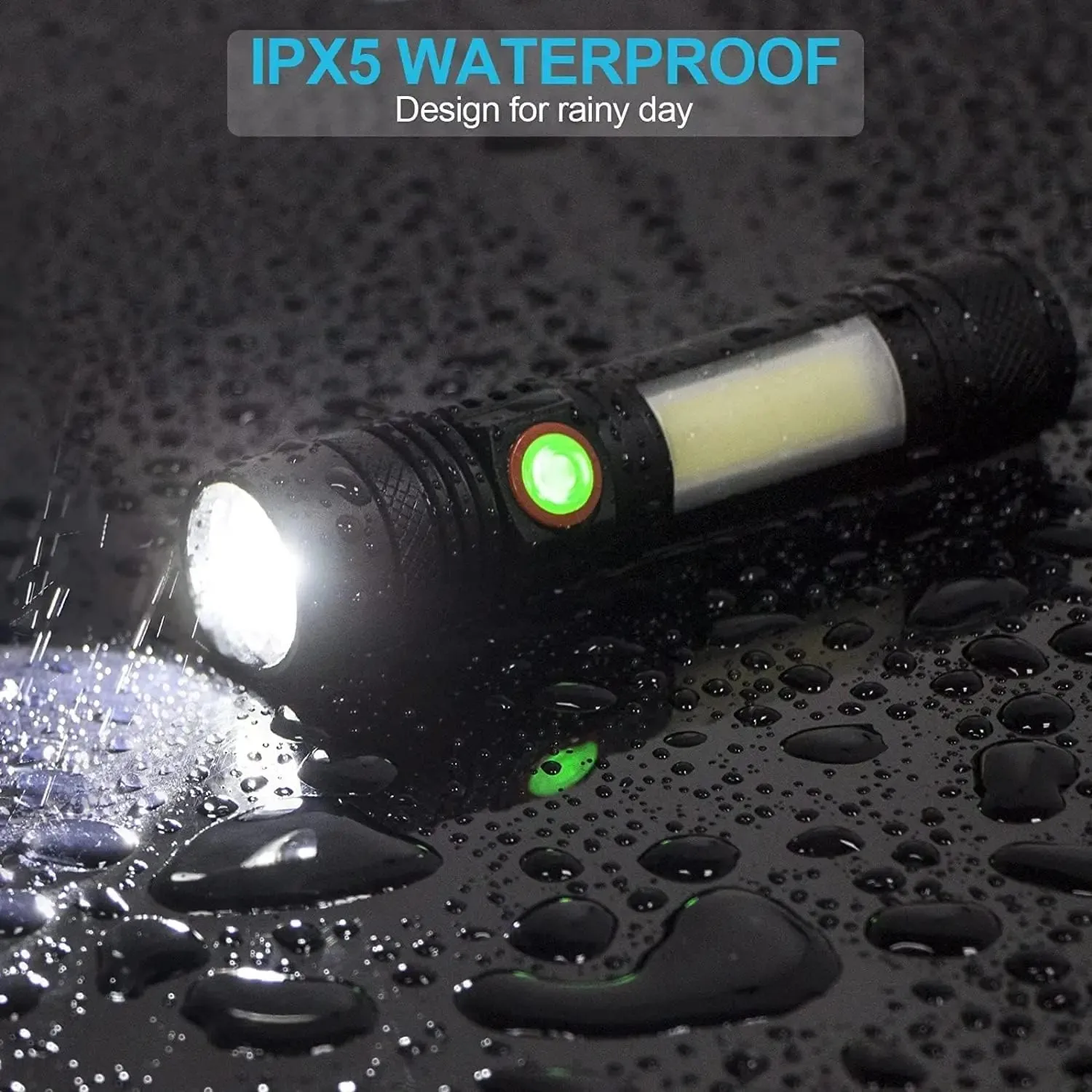 2000lm Ultra Bright USB Rechargeable LED Flashlight for Camping, Working, Emergency, Tactical Use