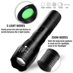 2018 New Zoomable XML L2 LED Tactical Flashlight 18650 Battery Holder Charger Case