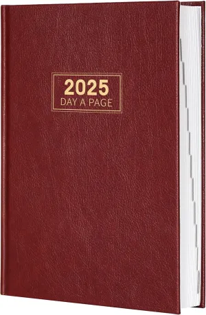 2025 Daily Planner - One Page Per Day, Jan-Dec 2025, A5 Day Planner, 5.8" x 8.4", Red