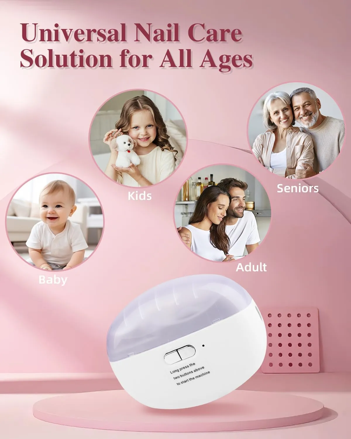 2025 Upgraded Electric Nail Clipper, Electric Nail File, 2 Speeds Automatic Nail Trimmer with LED Light & Clip Storage - USB Rechargeable for Baby, Kids, Adults, Seniors