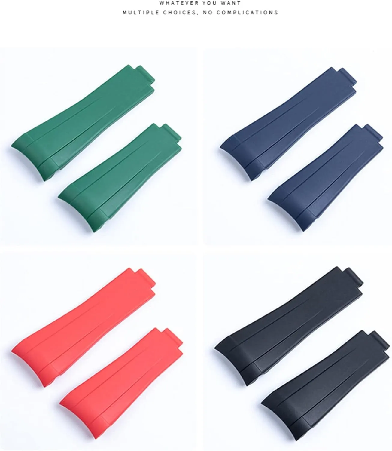20mm rubber strap with adjustable folding buckle Rolex Submariner strap bracelet