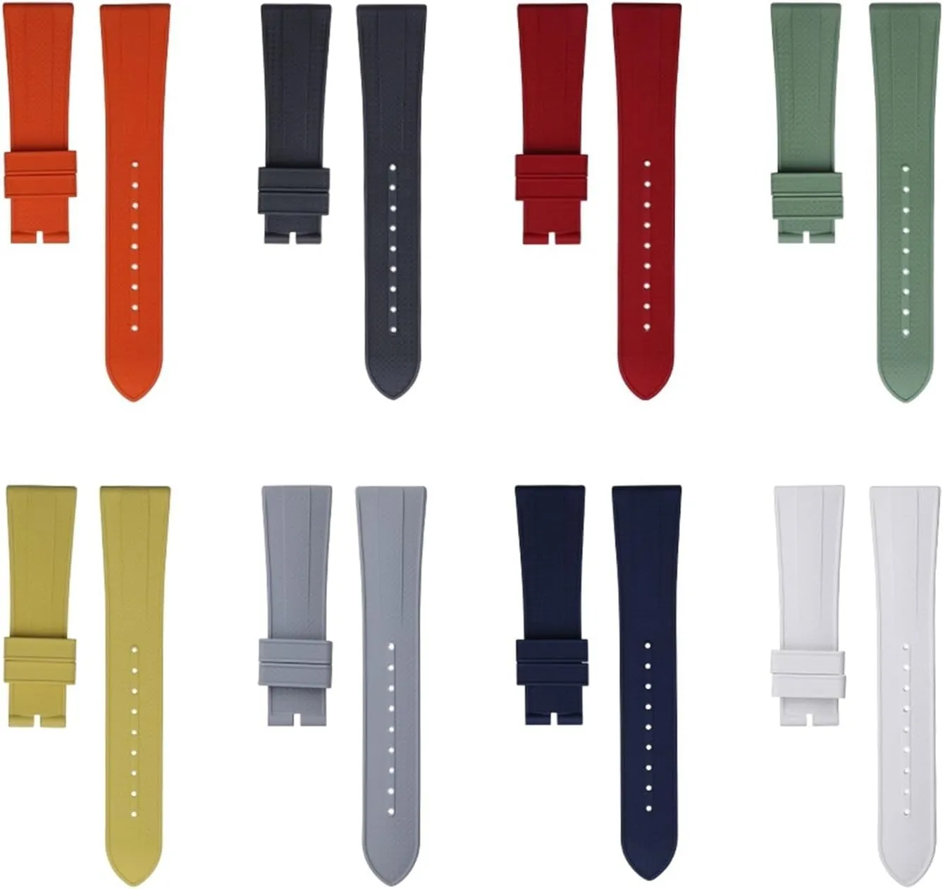 22mm Flat End Soft Fluororubber Watch Band For Strap M79360.M79363 Stainless Fold Buckle Black Bay 1958 41mm watch strap