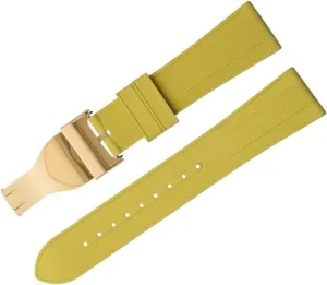 22mm Flat End Soft Fluororubber Watch Band For Strap M79360.M79363 Stainless Fold Buckle Black Bay 1958 41mm watch strap