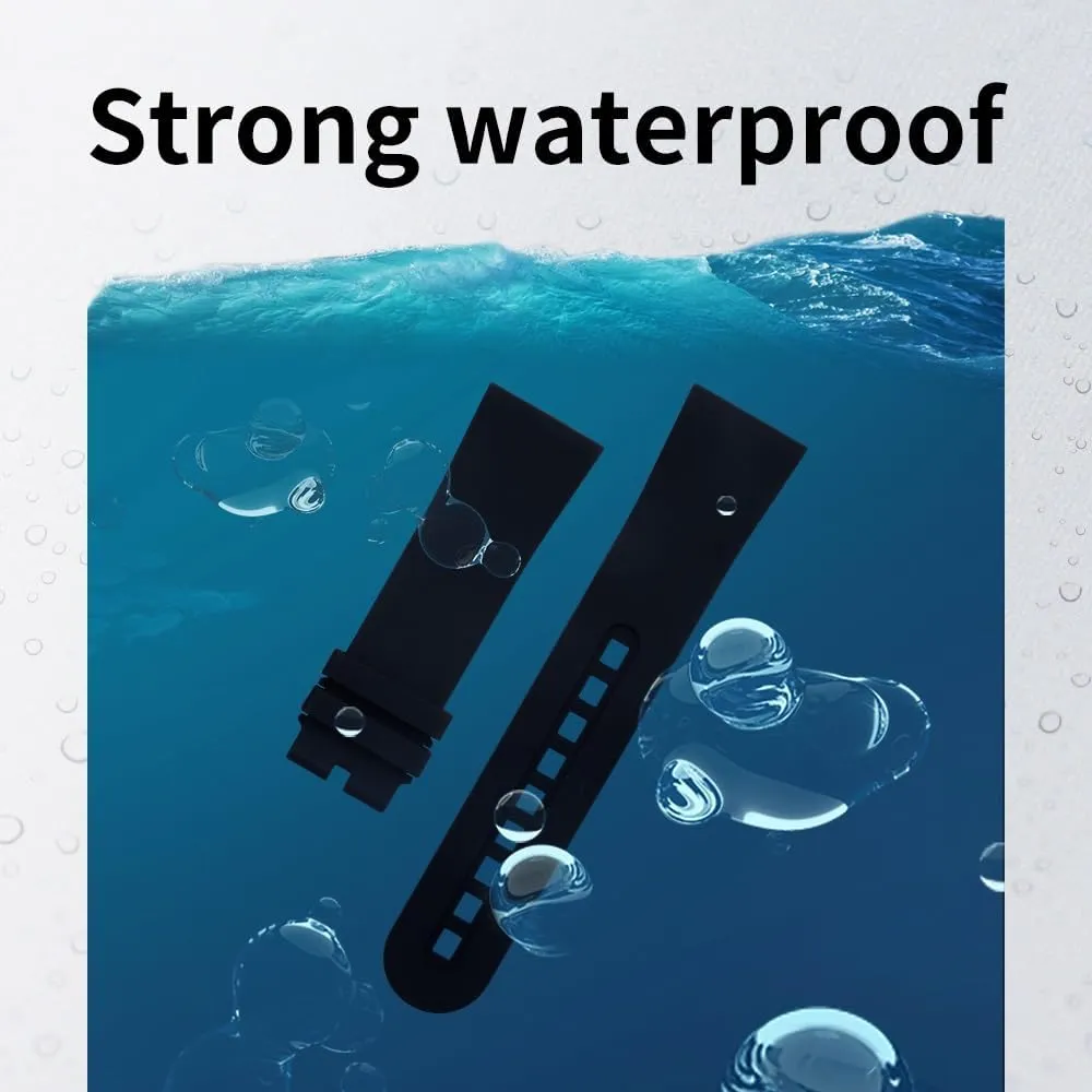23.0Mm Fluorous Rubber Soft Watch Band for Blancpain Strap Fifty Fathoms 5000 5015 Black Watch Belt Bracelets Replacement Watch Strap