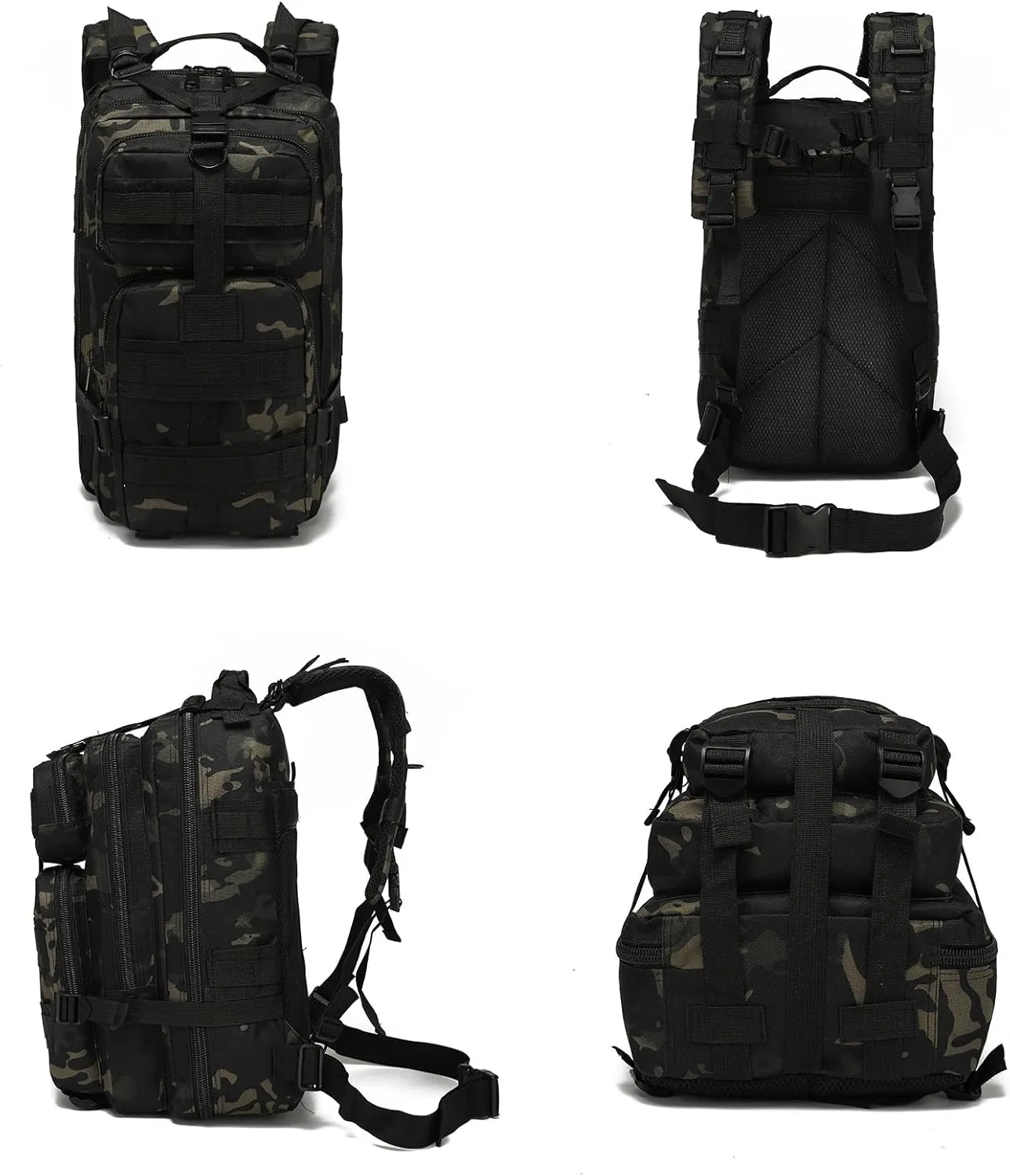 25L Military Tactical Backpack, 3-Day Bug Out Bag Army Camping Rucksack Hiking Backpacks For Men (F)