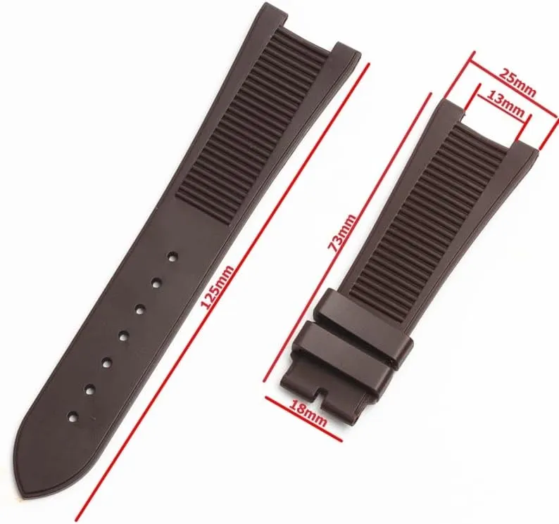 25mm Rubber Silicone Watch Strap Folding Buckle Watchbands for PATEK Philippe Strap Nautilus Series Watchband