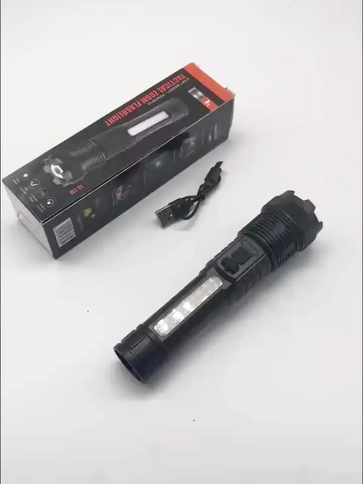 2pcs Rechargeable Zoomable Super Bright Flashlight