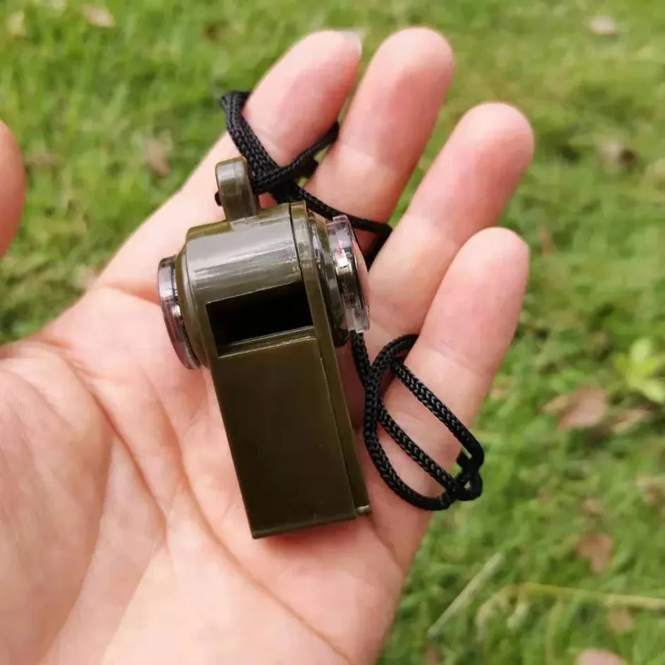 3 in 1 Emergency Survival Whistle Compass Thermometer Referee Cheerleading Whistle Camping Hiking Outdoor Multifunction Whistle