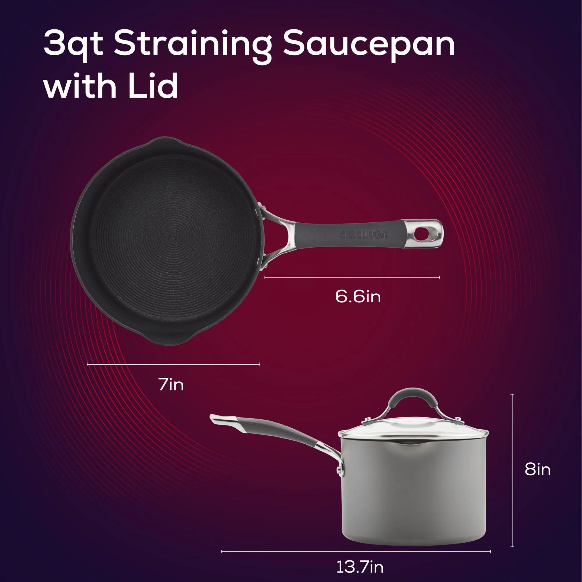 3-Quart Nonstick Straining Saucepan