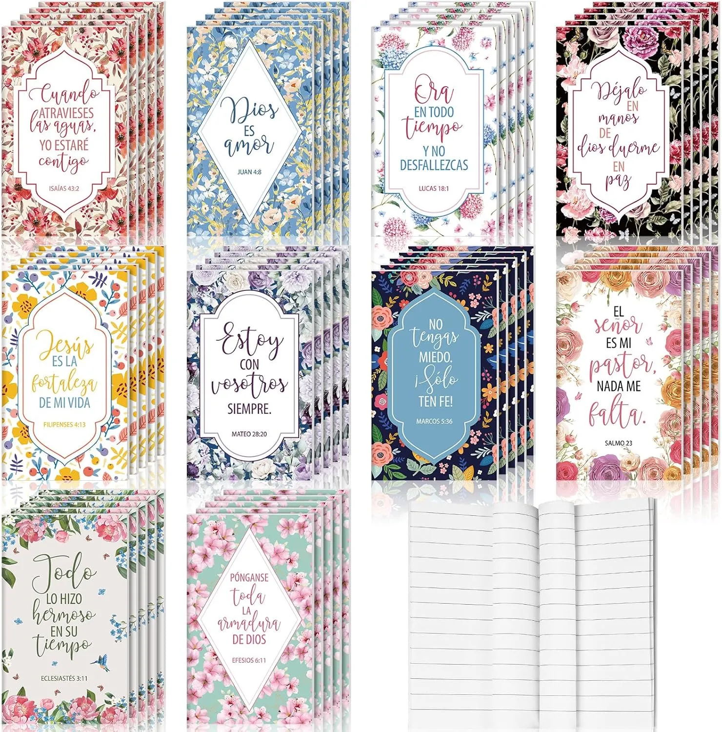 30 Pcs Bible Spanish Notebooks Gifts Bulk Mother's Day Bible Verse Notebooks Christian Journals Religious Prayer Scripture Inspirational Notepads Spanish Christian Religious Gifts
