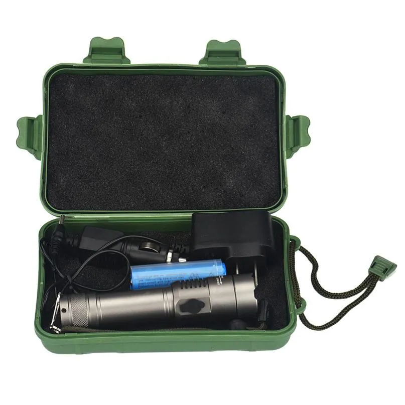 3000LM LED Flashlight XM-L T6 linterna led Waterproof Zoomable zaklamp Torch 3 modes 18650 Rechargeable Battery Bike light #2M02