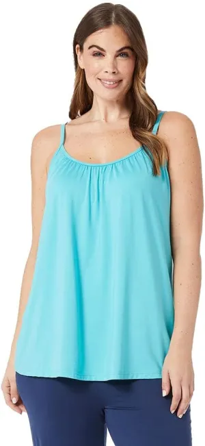 32 Degrees Women's Cool Flowy Bra Cami | with Built-in Cups | Relaxed Fit | Adjustable Spaghetti Strap