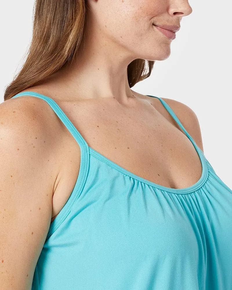32 Degrees Women's Cool Flowy Bra Cami | with Built-in Cups | Relaxed Fit | Adjustable Spaghetti Strap