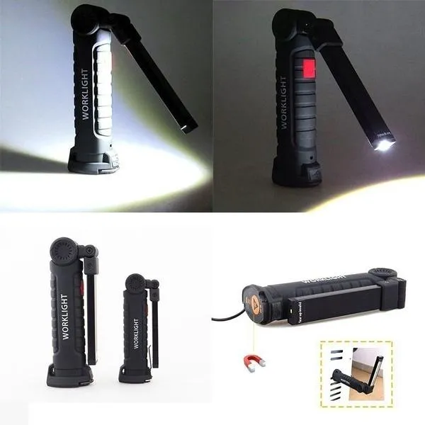 360° Rotation Inspection Lamp LED   COB Flexible Cordless Rechargeable Work Light
