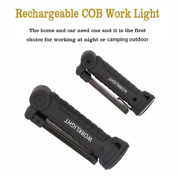 360° Rotation Inspection Lamp LED   COB Flexible Cordless Rechargeable Work Light