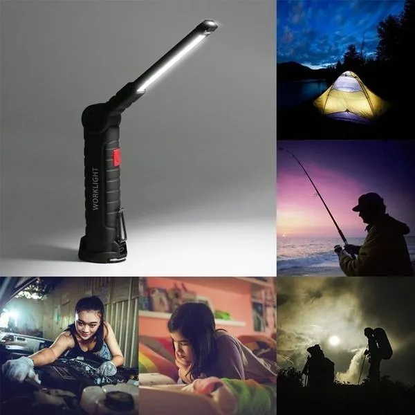 360° Rotation Inspection Lamp LED   COB Flexible Cordless Rechargeable Work Light