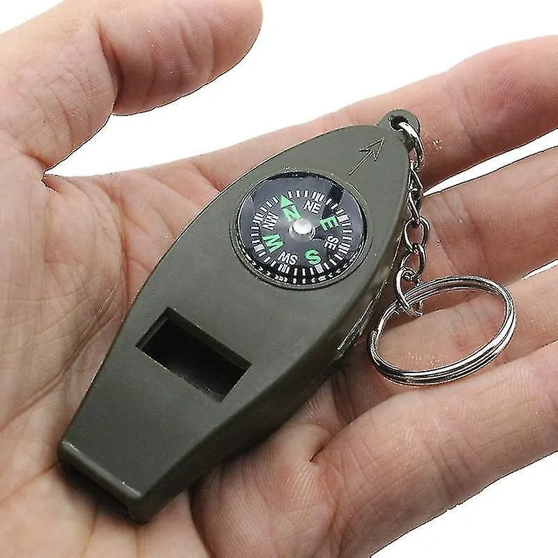 4 In1 Compass Thermometer Whistle Magnifier For Traveling Camping Hiking Climbin