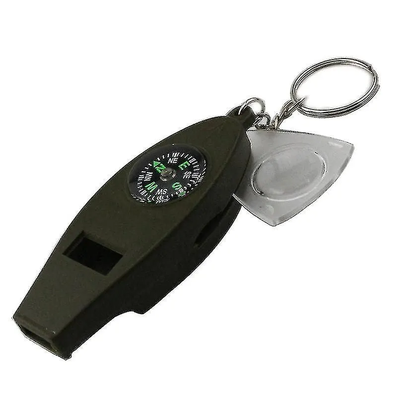 4 In1 Compass Thermometer Whistle Magnifier For Traveling Camping Hiking Climbin