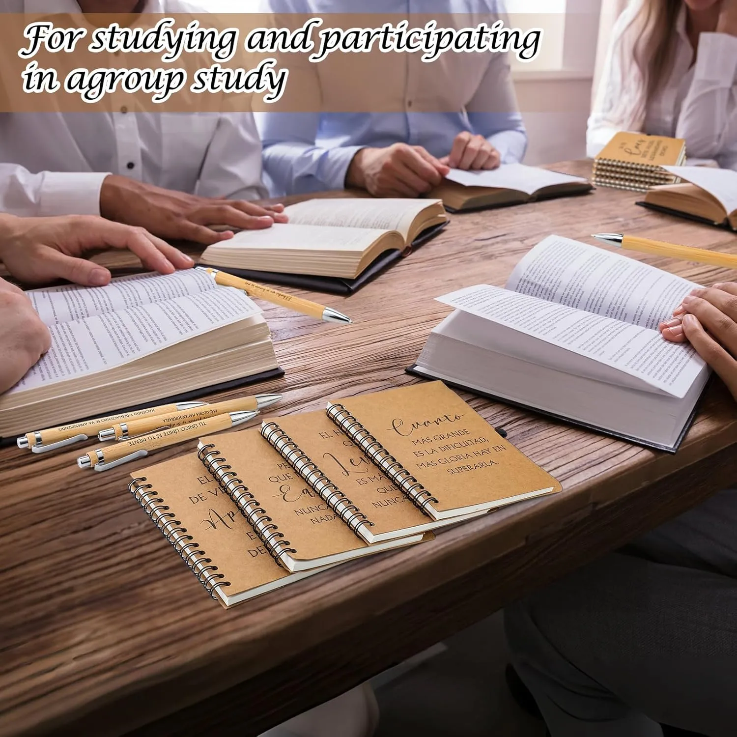 40 Pcs Spanish Christian Gift 20 Spiral Religious Notebook 20 Bible Pen Christian Prayer Journal Ballpoint Pen for End of Year Graduation Fathers Day Church Gift(Inspirational,Classic)