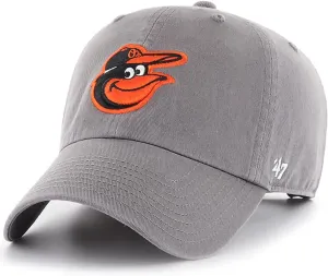 47 Brand MLB Dark Gray Team Color Primary Logo Clean Up Adjustable Strap Baseball Dad Hat Cap, Adult One Size Fits All