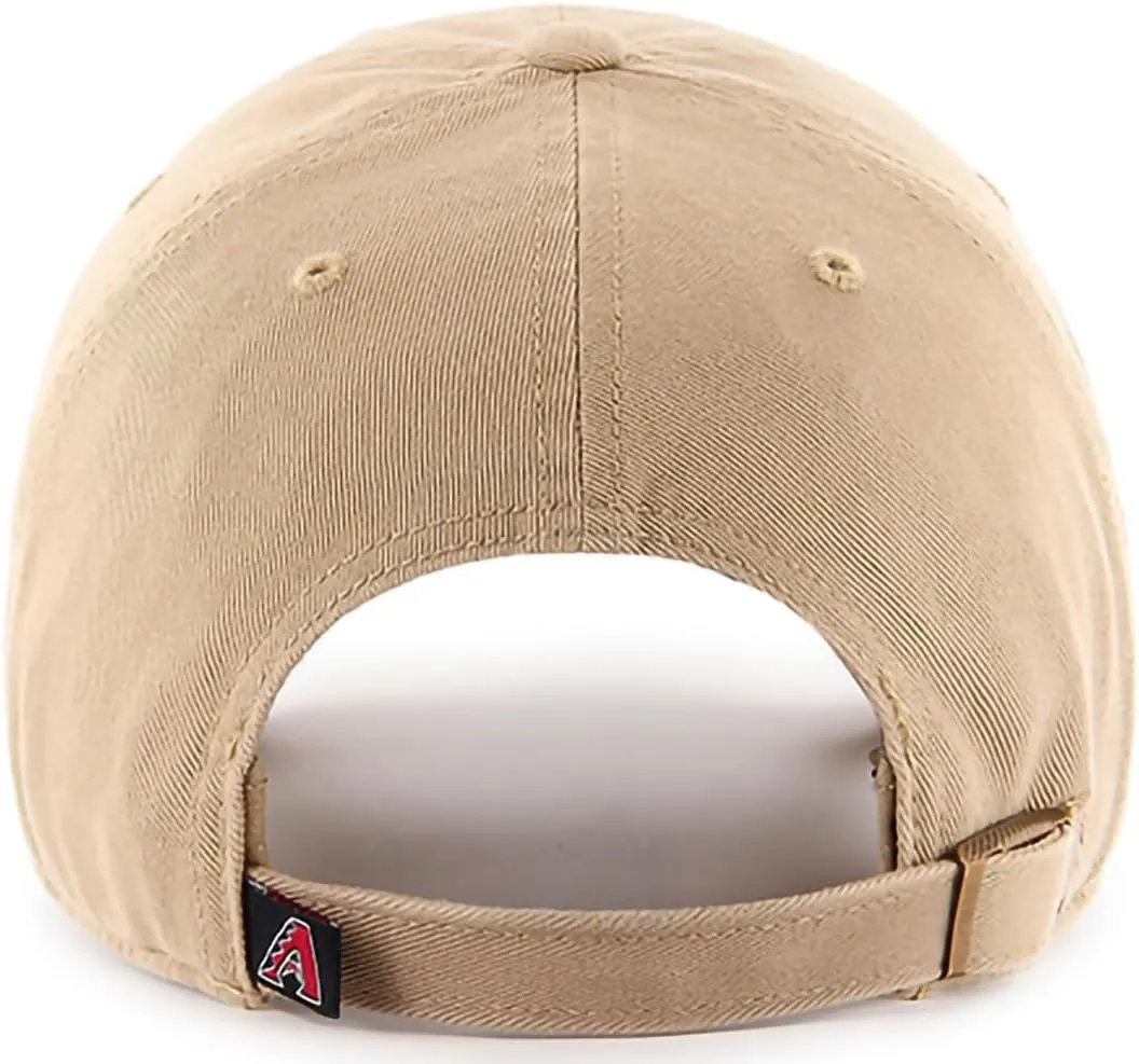 47 Brand MLB Khaki Primary Logo Clean Up Adjustable Strap Baseball Dad Hat Cap, Adult One Size Fits All