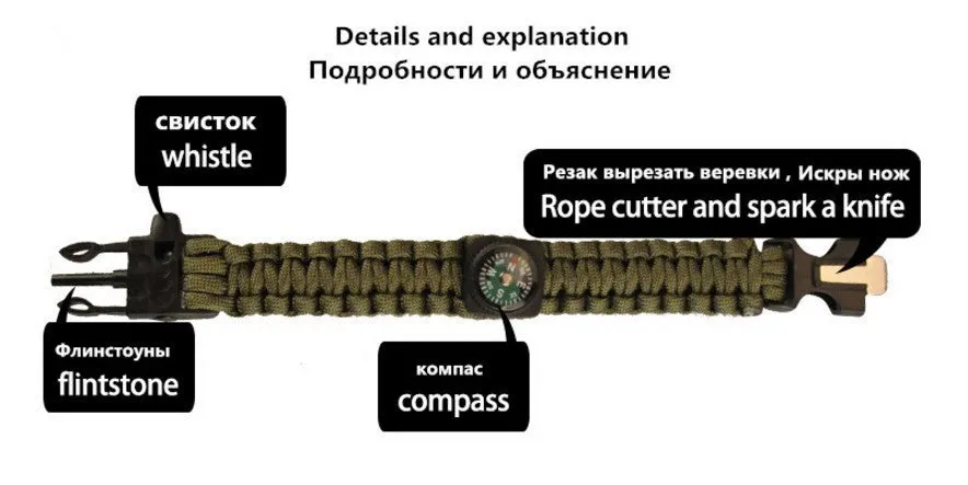 5 in 1 Camping Fire Starter Paracord