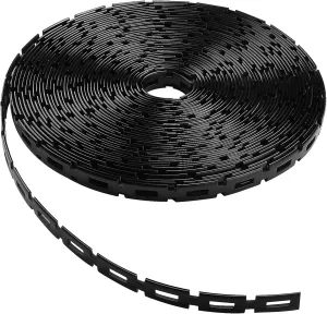 50 FT Chain Lock Tree Ties, Outdoor Plant Strap for Staking, 0.5Inch Wide Adjustability Garden Ties with Hook & Loop Fastening - Tree Stakes Support Straps for Leaning Tree Garden Accessories