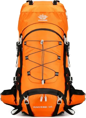 60L Travel Hiking Camping Backpack with Rain Cover, Backpack Water Resistant,Climbing Backpack for Men Women