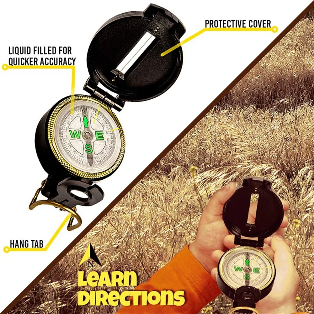 6pcs/set Children Outdoor Exploration Set Binoculars Compass Magnifier Whistle Kids Camping Adventure Pack Educational Toys Gift
