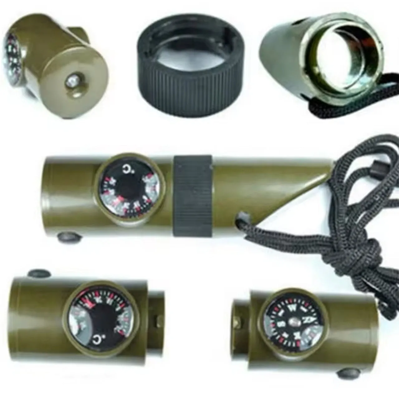7-in-1 Survival Whistle OD Green