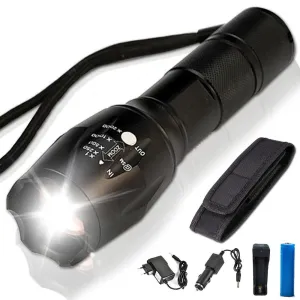 8000 Lumens X900 Flashlight Super T6 Torch High Power Adjustable LED Flashlight  DC/Car Charger 18650 Battery Holster Holder