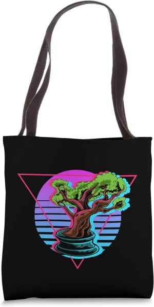 80s Retrowave Bonsai Gardener Unique Bonsai Tree Aesthetic Tote Bag
