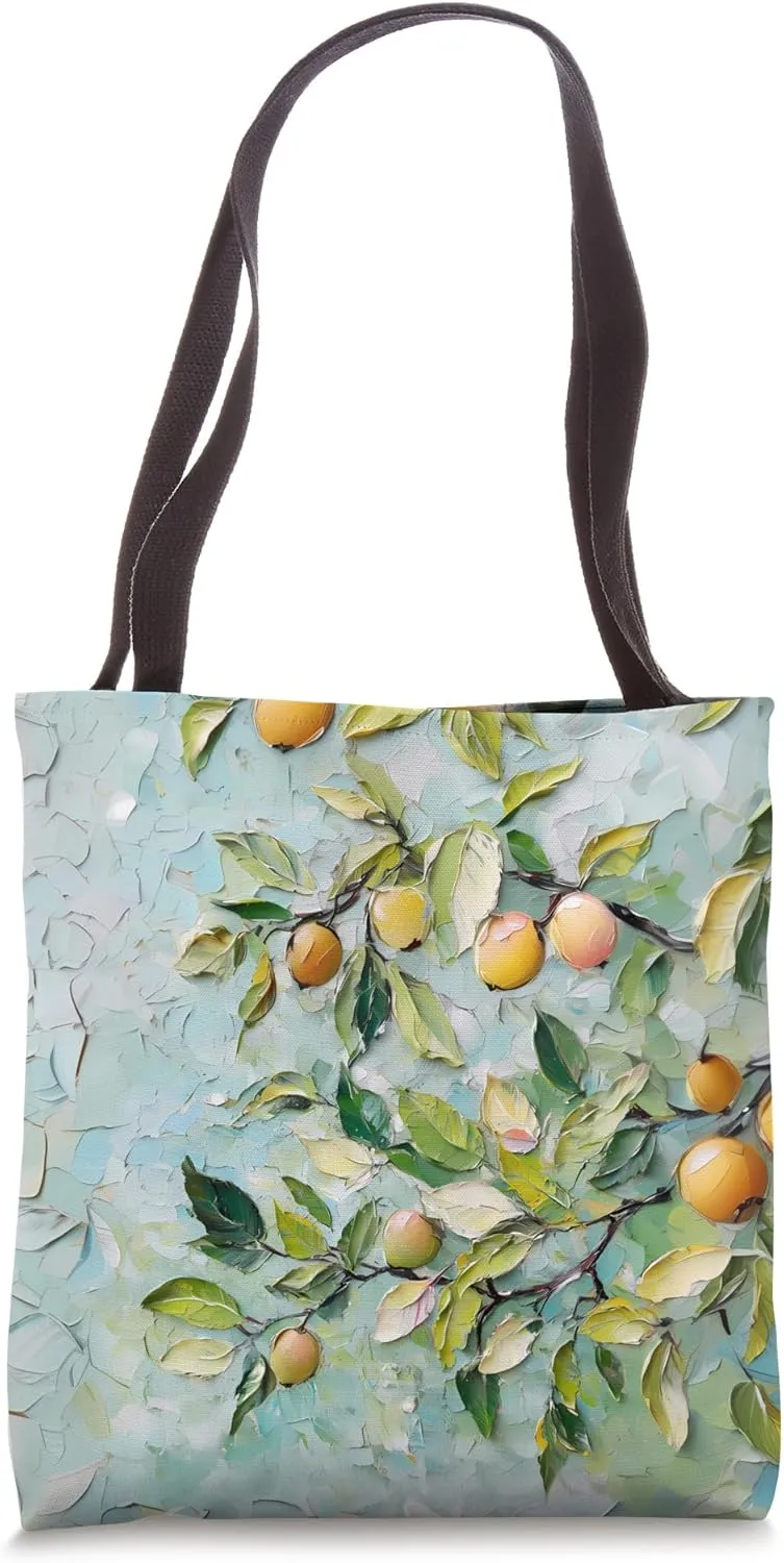 Abstract Green Leaves Nature-Inspired Tree Branch, A Leaves Tote Bag