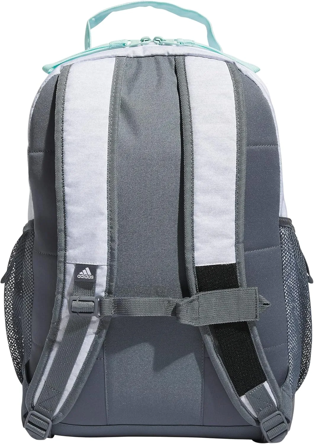 adidas Adaptive Backpack Large Features for Independent Dressing and Ease of use, Jersey White/Semi Flash Aqua Blue, One Size