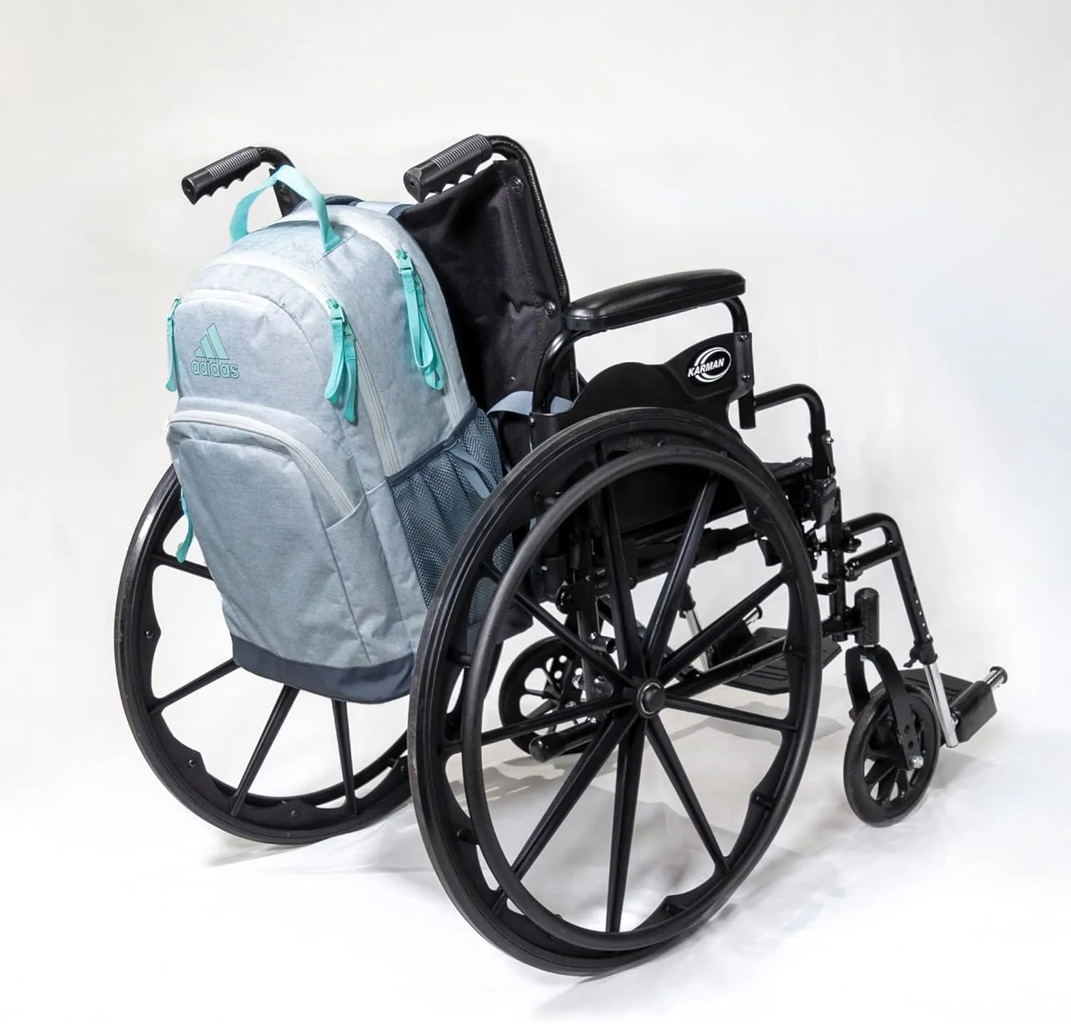 adidas Adaptive Backpack Large Features for Independent Dressing and Ease of use, Jersey White/Semi Flash Aqua Blue, One Size