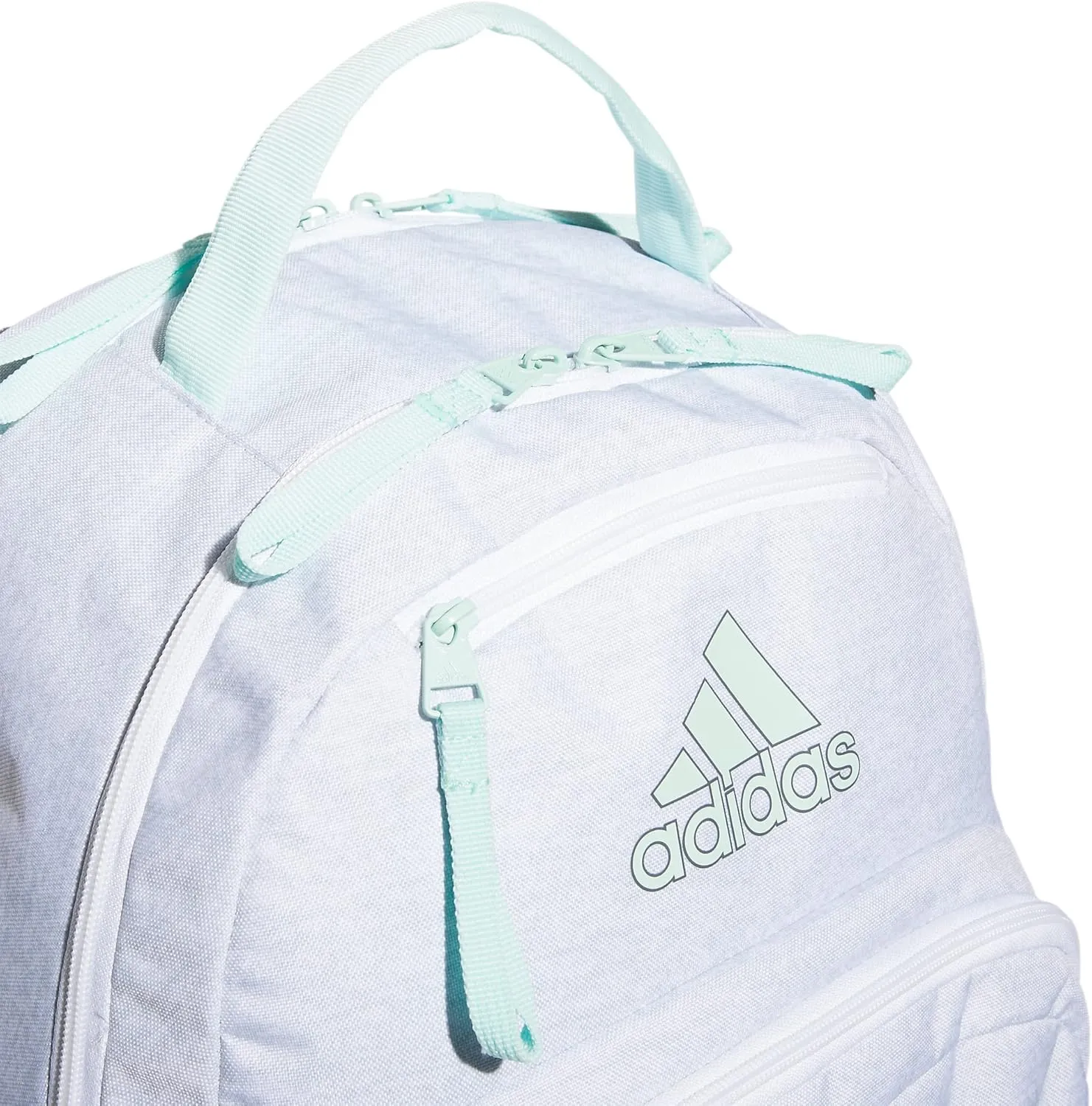 adidas Adaptive Backpack Large Features for Independent Dressing and Ease of use, Jersey White/Semi Flash Aqua Blue, One Size