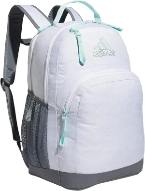 adidas Adaptive Backpack Large Features for Independent Dressing and Ease of use, Jersey White/Semi Flash Aqua Blue, One Size