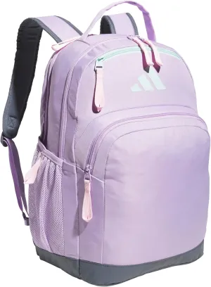 adidas Adaptive Backpack Large Features for Independent Dressing and Ease of use, Powder Plum Purple/Semi Flash Aqua Blue/Clear Pink, One Size